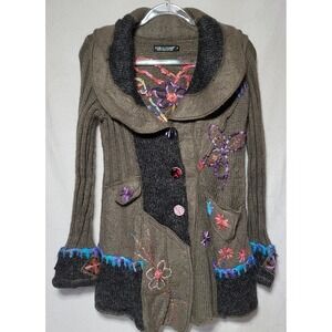 Forla Paris needle work sweater cardigan